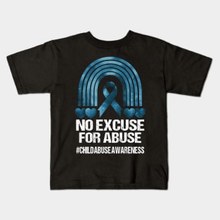 no excuse for abuse child abuse awareness month Kids T-Shirt